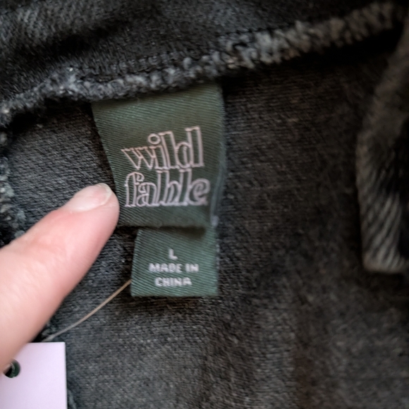 Wild Fable Black Denim Lace Up Crop Top Size Large New - Picture 6 of 7